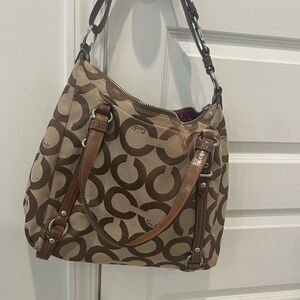 Coach Brown Signature Shoulder Bag